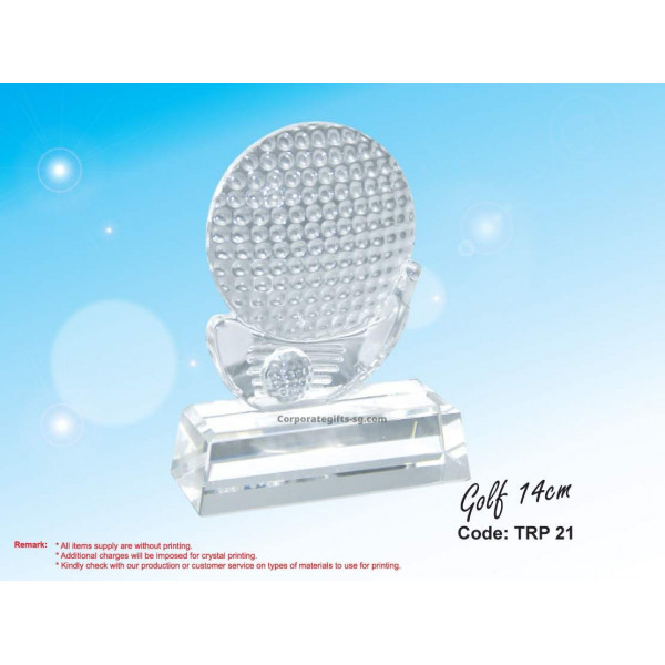 TRP 21 Golf 14cm Crystal Trophy